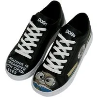 DOGO Ace Low-Top Sneaker Best Of Tweety And Sylvester Black Damen Sneaker Handgefertigt