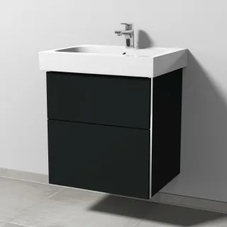 Sanipa 3way Waschtischunterbau zu Geberit iCon Waschtisch mit 2 Auszügen, Vulkan-Matt BP6501V