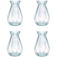 Creativery Dekovase, Vase Glas mit Diamant Muster 14cm klar transparent 330ml 4 Stück