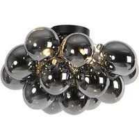 Qazqa Deckenleuchte Uvas, ohne Leuchtmittel, Warmweiß, QAZQA Deckenleuchte, g9, Schwarz, Glas, Design