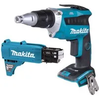 Makita Akku-Trockenbauschrauber DFS 452 Z 18 V Brushless + Magazinschrauben Vorsatz