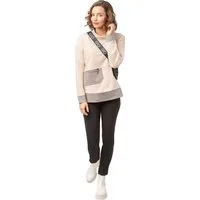 Gio Milano Sweatshirt G25-1103 mit Stehkragen und aufgesetzter Tasche 2-farbig