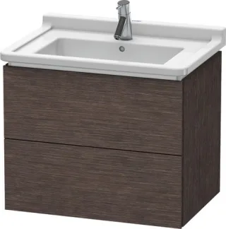 Duravit L-Cube Waschtischunterbau wandhängend Eiche dunkel gebürstet Matt 670x469x558 mm - LC6264072 LC626407272