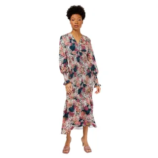 Little Mistress - Maxikleid für Damen, V-Ausschnitt (Bunt bedruckt)