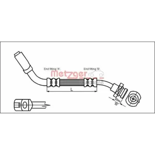 Metzger Bremsschlauch vorne rechts Ford Maverick Nissan Pathfinder Pick Terrano