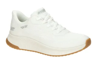 Skechers 117624 WHT Damen Sneaker wei? - BOBS SQUAD 4 HANDS FREE Slip Ins