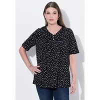 Ulla Popken T-Shirt T-Shirt Biesen A-Linie V-Ausschnitt Halbarm