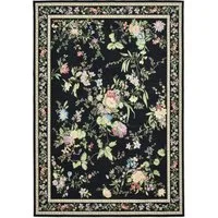 THEKO Teppich Flomi Sagrini, rechteckig, Höhe: 4 mm, Flachgewebe, Pastell-Farben, Blumen Design, mit Bordüre