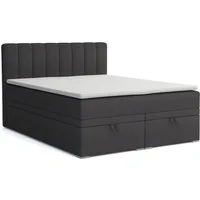 Deine Möbel 24 Boxspringbett DAVID Boxbett Polsterbett Komplettbett Bett mit einer Matratze H4 (Taschenfederkernmatratzen 7 Zonen H4 Creme Grau Hellgrau Schwarz Anthrazit Beige Samt Velour, 3-St., Taschen-federkernmatratze 7 Zonen H4 PREMIUM Bett), 1