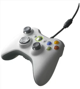 Microsoft Xbox 360 Controller mit USB-Kabel [2005er Version] weiß