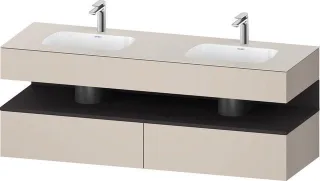 Duravit Qatego Einbauwaschtisch mit Konsolenwaschtischunterbau Taupe Matt 1600x550x600 mm - QA479708 QA4797080910010