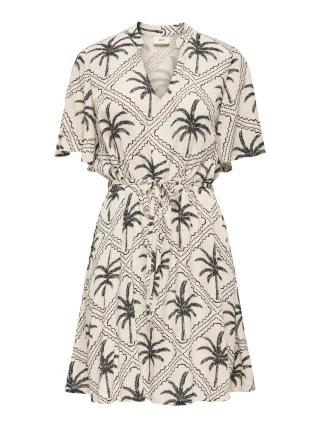 JDY - JDYGABY LIFE S/S BELT DRESS WVN Sandshell - Gr. - L