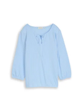 Tom Tailor - Blusenshirt mit Streifenmuster blue white thin stripe - Gr. - XL