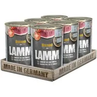 Belcando Lamm mit Reis und Tomaten - Nassfutter mit Distelöl für Haut & Fell 6x400g, Nassfutter für: Hunde