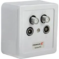 PremiumX Antennensteckdose PX4 Satdose 4-fach Enddose TWIN Antennendose CLASS A
