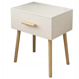 Nachttisch, Weiß, Holzwerkstoff, 45x54.5x30 cm, Schlafzimmer, Nachttische