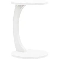 en.casa Beistelltisch, »Holeby« C-Form mit 4 Rollen rund 56 x Ø 38 cm Weiß