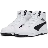 PUMA REBOUND V6 MID JR Sneaker knöchelhoch, retro-inspiriertes Design, mit SOFTFOAM+ Dämpfung