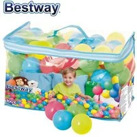 Bestway Softball Ballset 100 Stück Ersatzbälle Bällebad 4 Farben Spielbälle Kinderbälle (100-St)