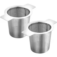 OSTWOLKE Teesieb mit Griffe Teefilter für Tasse Kanne losen Tee Edelstahl, Edelstahl, (2-St)