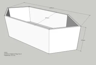 Neuesbad Wannenträger für Kaldewei Mega Duo 6 Nr.182 214x90 6-Eck SW11162