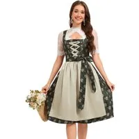 MODISFRAU Dirndl Exklusives Trachtenkleid Jacquard Set (Set, 3er-Pack)