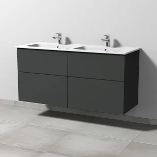 Sanipa 3way Waschtischunterbau zu Duravit ME by Starck Waschtisch mit 4 Auszügen, Graphit-Matt SP7281B