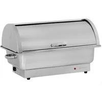 Mahlzeit Speisenwärmer elektrischer Edelstahl Chafing Dish mit GN 1/1 Behälter, 9 Liter, bis, mit Rolltop Deckel