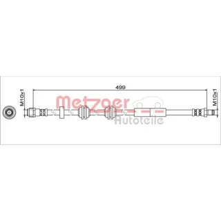 Metzger Bremsschlauch vorne rechts Mercedes C-Klasse E-Klasse Eqc Glc