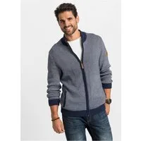 bonprix Strickjacke mit Stehkragen, Regular Fit, unifarben, aus Baumwolle, casual Stil