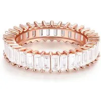 Lisandra Scott Silberring 18K Baguette-Eternity-Ring mit funkelnden Kristallen in Roségold, Eleganz in Perfektion – Baguette-Kristalle für dauerhaften Glanz