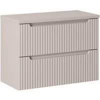 Lomadox Waschbeckenschrank NEWPORT-56-CASHMERE Waschtischunterschrank 80cm in kaschmir mit gerillter Front