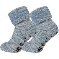 TippTexx 24 ABS-Socken 2 Paar ABS Stoppersocken Wollsocken Thermosocken mit Innenfrottee (2 Paar) mit Anti-Rutsch-Druck, vollplüsch-gefüttert, extra wärmend