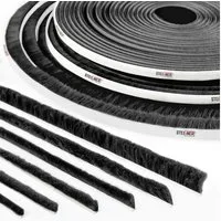 STEIGNER Duschdichtung Bürstendichtung selbstklebend 6mm Bürstenhöhe Türdichtung 5m Länge, L: 500 cm