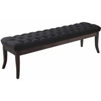furnicato Sitzbank Ramses Stoff 150 cm schwarz (1-St), Gesteppte Polstermöbel-Bank mit Massivholz-Beinen für dein Wohnzimmer