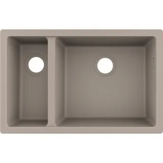 hansgrohe Unterbauspüle 43433380 710 x 450 mm, 1 Haupt- und Zusatzbecken, betongrau
