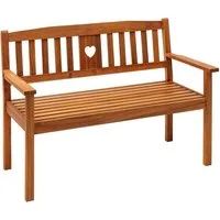 Dehner Gartenbank Gartenbank Heart, 2- oder 3-Sitzer, Farbe braun, Gartenbank aus FSC®-zertifiziertem Akazienholz mit Landhaus-Charme