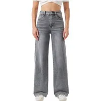 Ital-Design Dad-Jeans Damen Freizeit (91279920) Used-Look Stretch High Waist Jeans in Grau