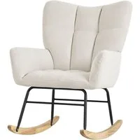 ML-DESIGN Schaukelstuhl Schaukelsessel Ohrenstuhl Relaxsessel Akzentstuhl Schwingstuhl Sessel (1 St), Stillsessel ideal für Wohn- & Babyzimmer Schwingsessel Frottee-Optik