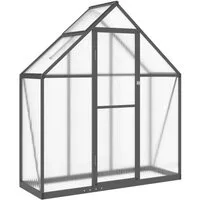 vidaXL Gewächshaus Gewächshaus mit Fundamentrahmen Anthrazit 169x58x195 cm Alu