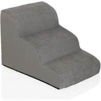 hjh LIVING Haustiertreppe Haustiertreppe Pawy Step 3 Stoff, Hundetreppe mit 3 Stufen, Hundestufen Treppe mit waschbarem Stoffbezug