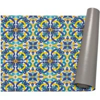 ANRO Küchenläufer abwaschbar Fliese LADY Läufer hochwertig Küchenteppich, Rechteckig, Höhe: 3 mm, robust schmutzabweisend 67x100cm Oriental Bunt robust