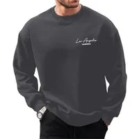 RMK Rundhalspullover Herren Pullover Langarmshirt Sweatshirt Pulli Loose Fit Oversize Los Angeles LA