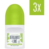 SCHMIDT'S Deo-Roller Natürliches Deodorant Roll-On Bergamot + Lime 50ml - 3erPack