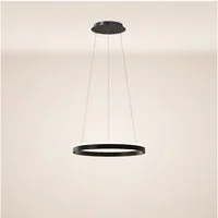 s.luce Pendelleuchte LED Ring Pendelleuchte rund Direkt oder Indirekt Schwarz, Warmweiß