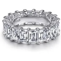 Lisandra Scott Silberring 18K Funkelnder Baguette Eternity Ring 925 Sterling Silber mit Steinen, Luxus, der bleibt – ein Ring wie ein Versprechen für die Ewigkeit