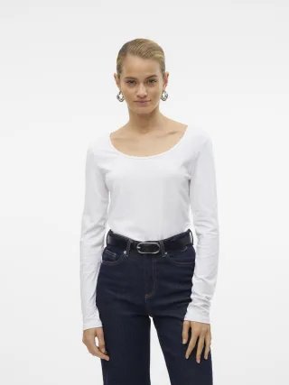 VERO MODA - VMMAXI MY LS SOFT UNECK NOOS bright white - Gr. - S