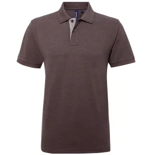 Asquith & Fox Herren Classic Fit Kontrast-Polohemd (Holzkohle/ Grau)