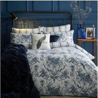 LAURA ASHLEY Wendebettwäsche Tuileries Midnight, Satin, 3 teilig, Baumwoll-Satin, mit floralem Muster, inkl 2 Kissenbezüge