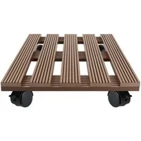 FIVMEN Pflanzenroller WPC Rollbrett Pflanzen 100 kg Tragkraft Blumenroller 30 x 30 cm, Rollen mit 2 Feststellern für Außenbereich Innenbereich